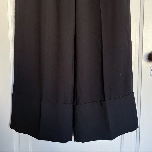 J Crew • Cropped Wide-leg Pant in 365 Crepe black flat front cuffed trouser - Picture 7 of 13